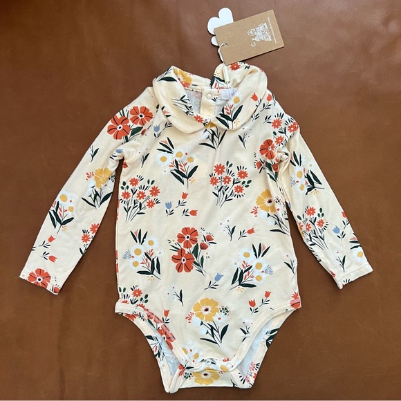 ANGEL DEAR Garden Floral Peterpan Bodysuit, 12-18mo - NEW - Picture 1 of 5